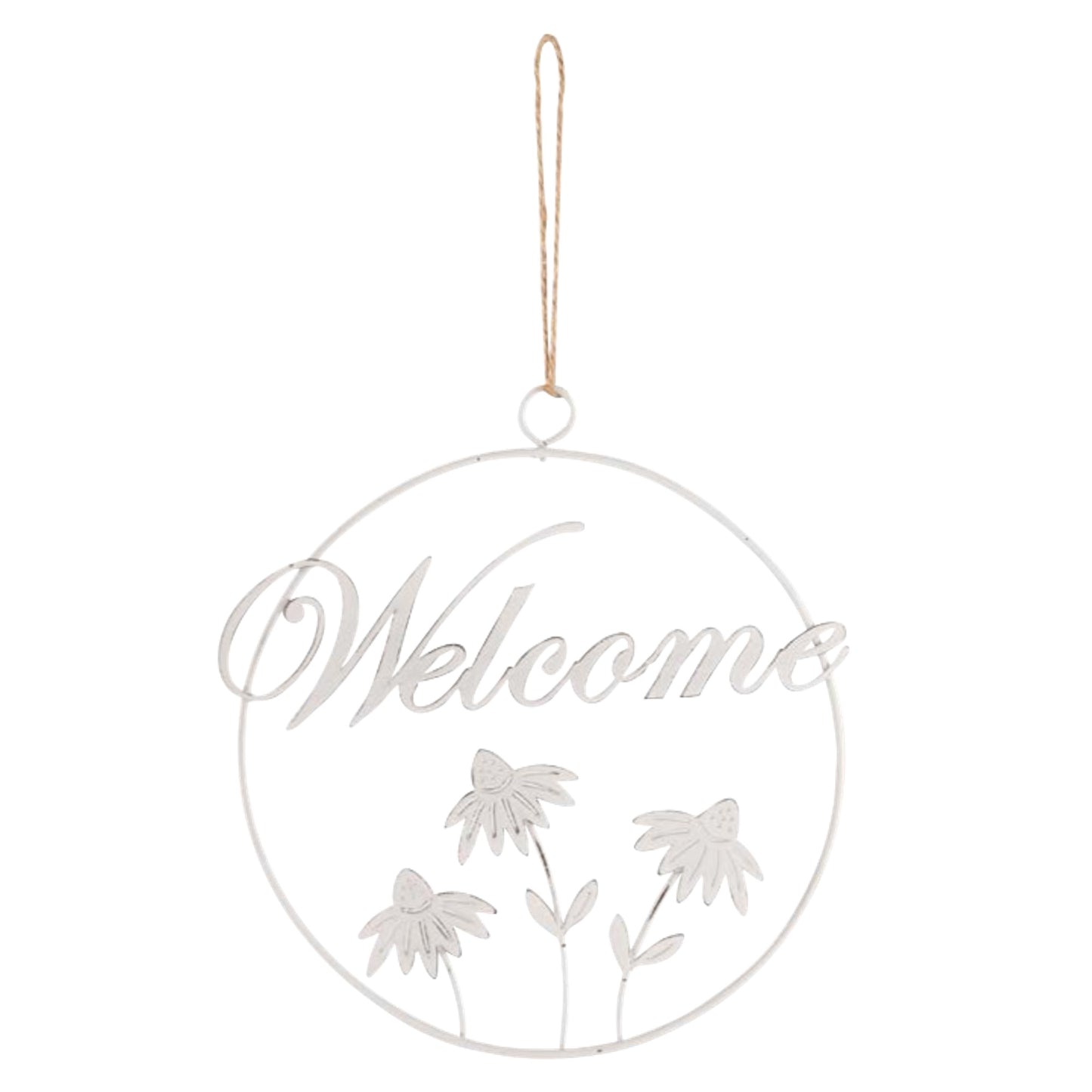 Decorazione da appendere "Welcome" con fiori