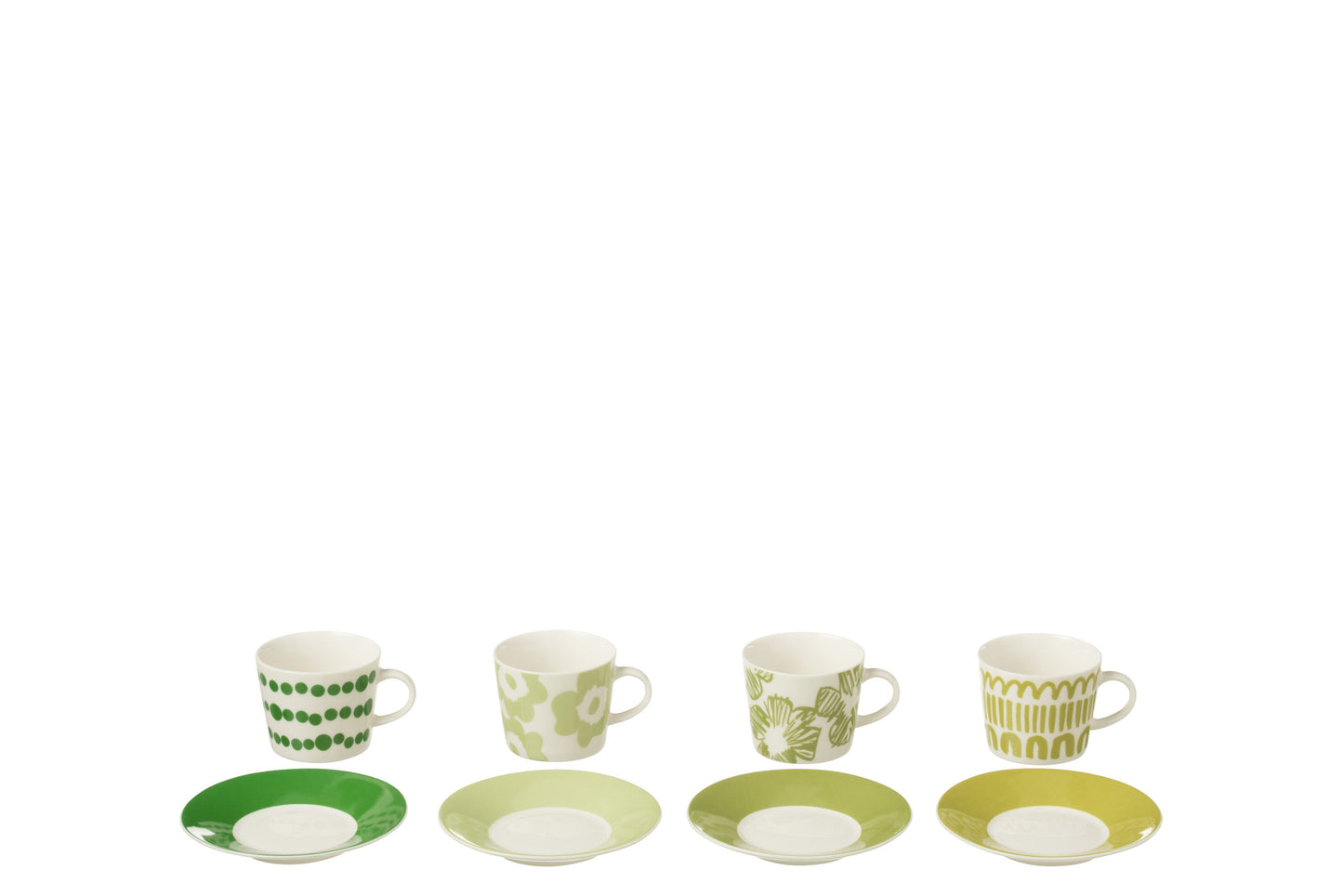 Set 4 tazzine verdi