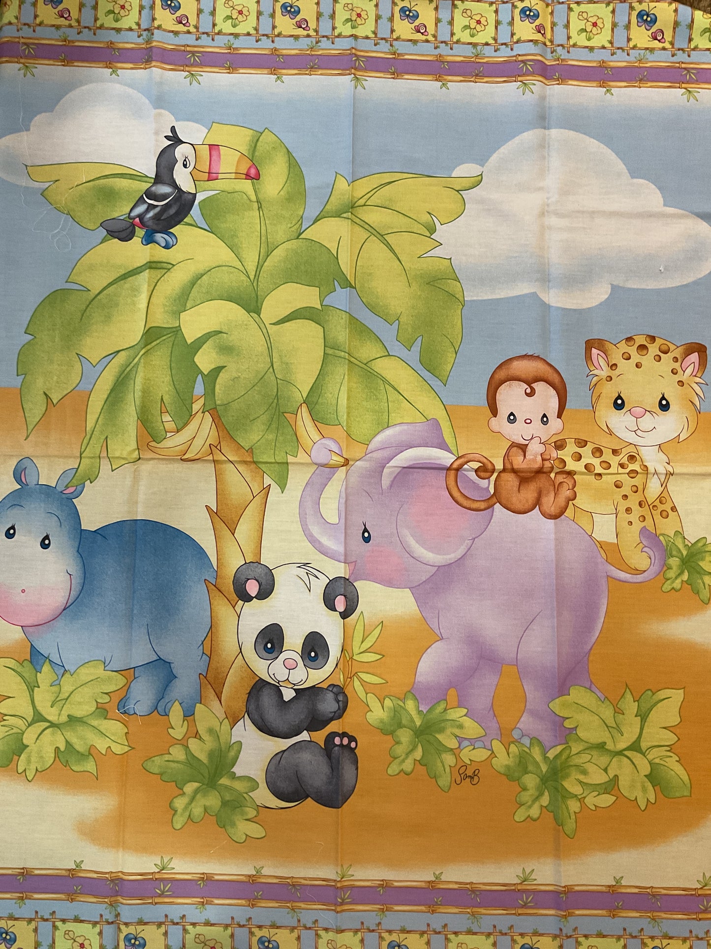 Animali - Pannello in cotone per bambini