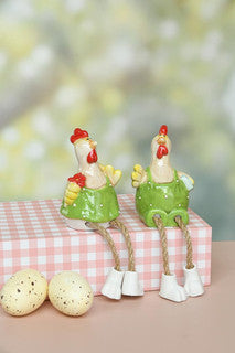 Gallo con zampe pendenti verde