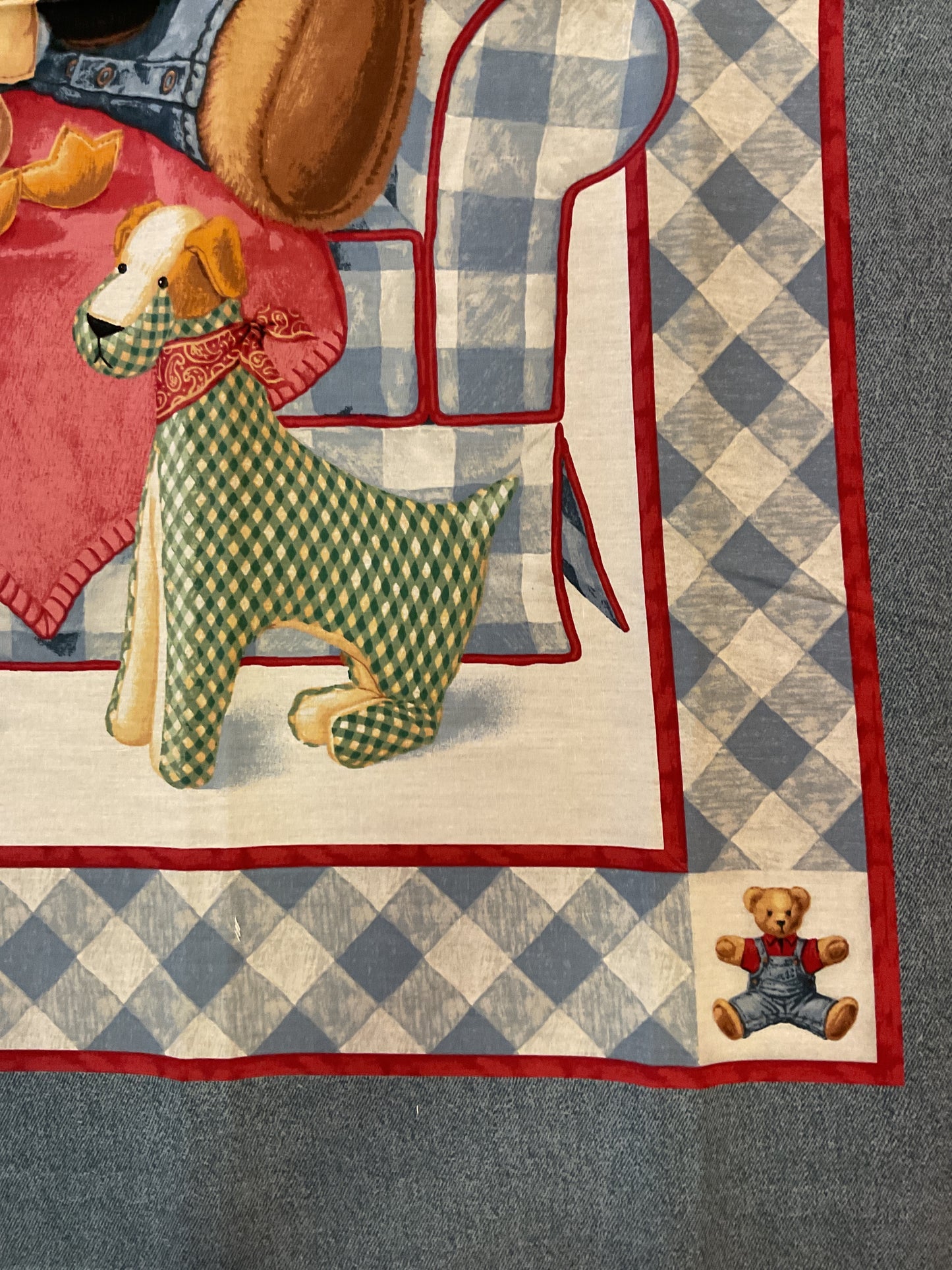 Orso e peluches - Pannello in cotone per bambini