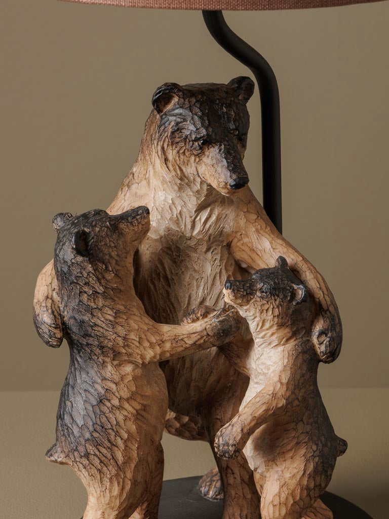 Lampada da tavolo con famiglia orsi