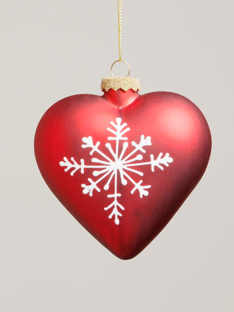 Cuore rosso fiocco di neve