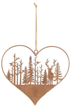 Ricordi - Cuore con bosco da appendere