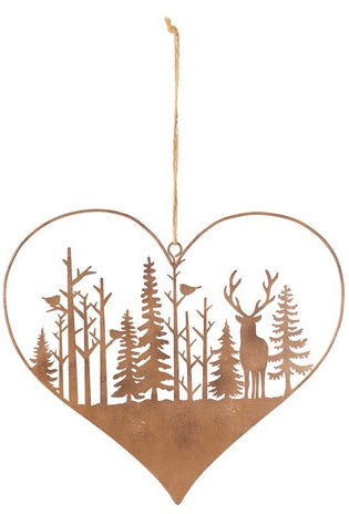 Ricordi - Cuore con bosco da appendere