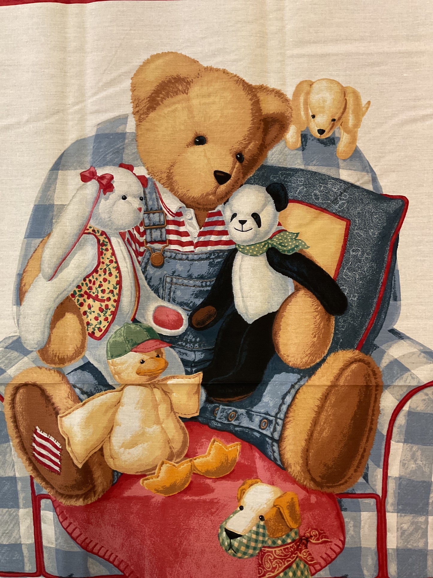 Orso e peluches - Pannello in cotone per bambini