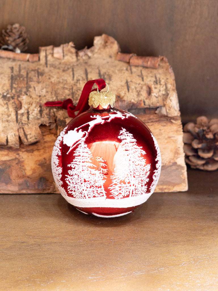 Pallina di Natale rossa e bianca