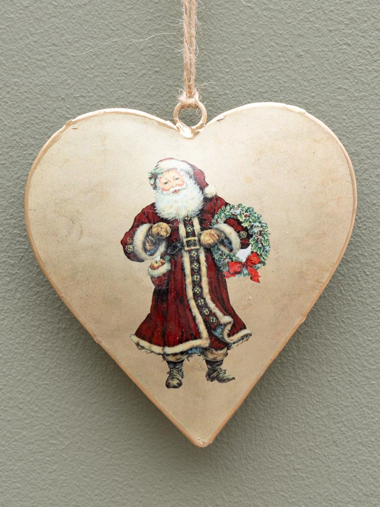 Cuore Babbo Natale da appendere