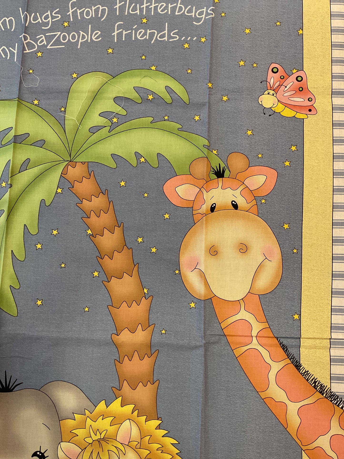 Savana nella notte - Pannello in cotone per bambini