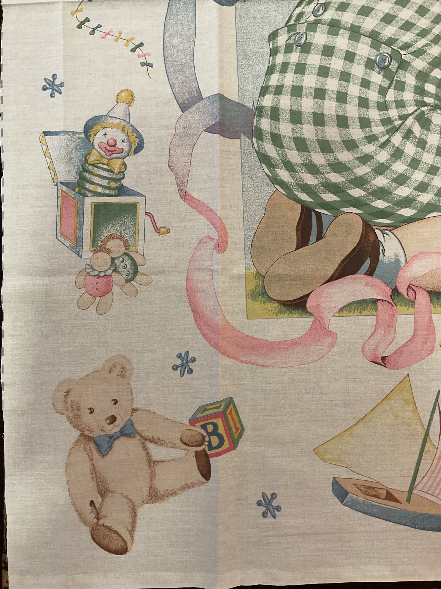 Bimba e coniglio - Pannello in cotone per bambini
