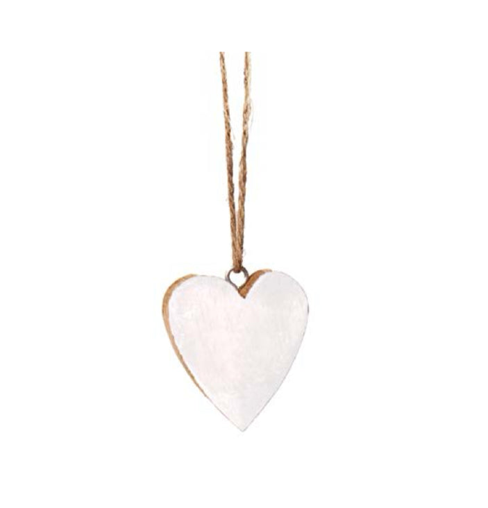 Cuore in legno bianco