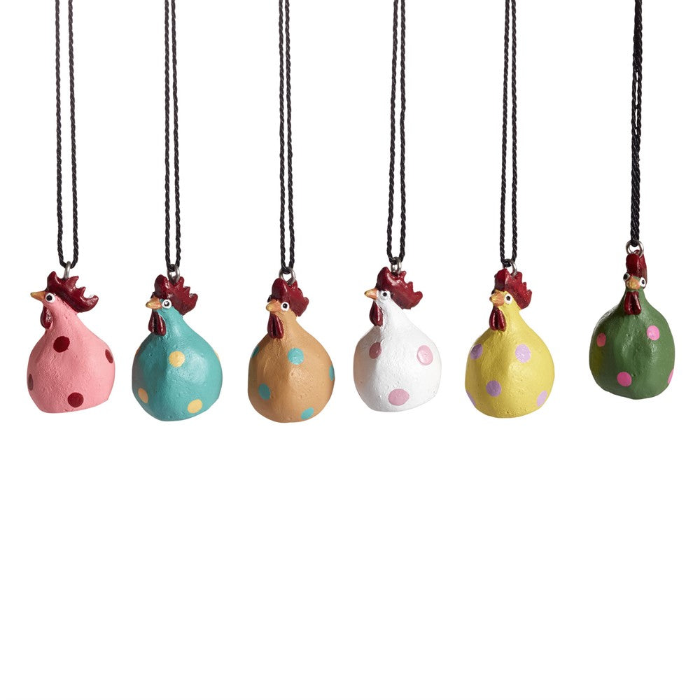 Galline da appendere colorate