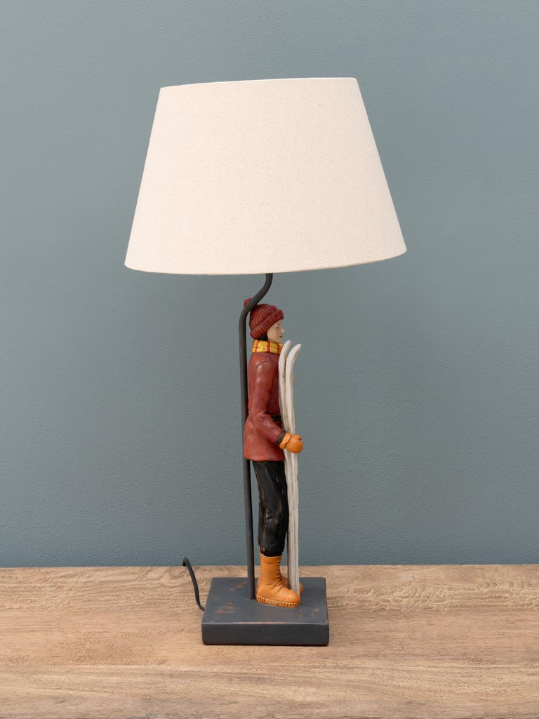 Lampada da tavolo sciatrice vintage