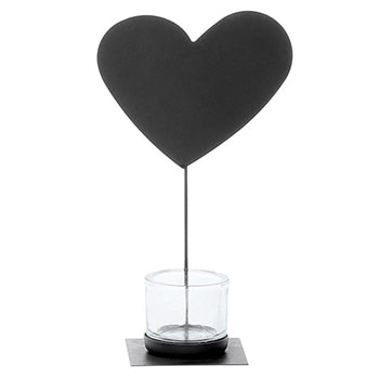Portacandela cuore nero