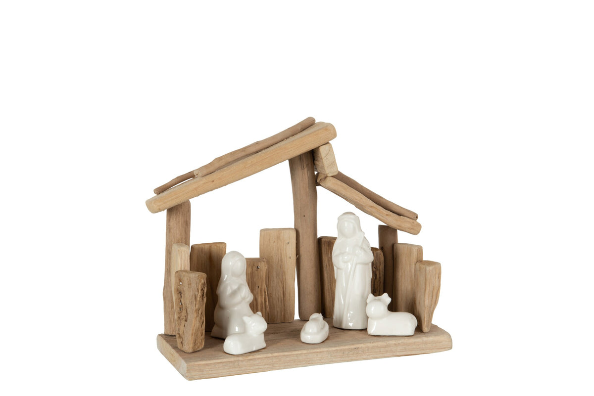 Presepe legno e ceramica