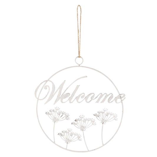 Decorazione da appendere "Welcome" con fiori