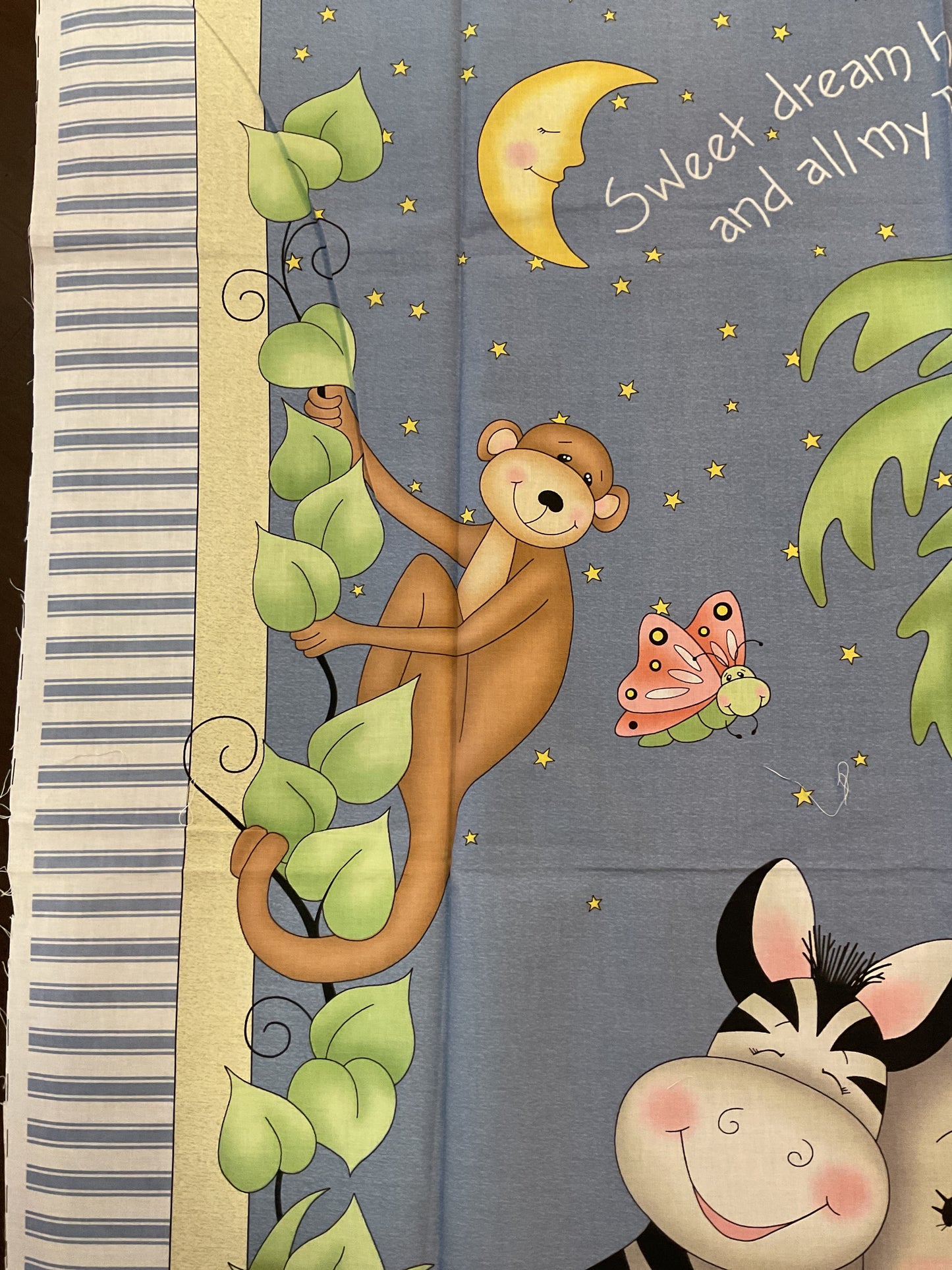 Savana nella notte - Pannello in cotone per bambini
