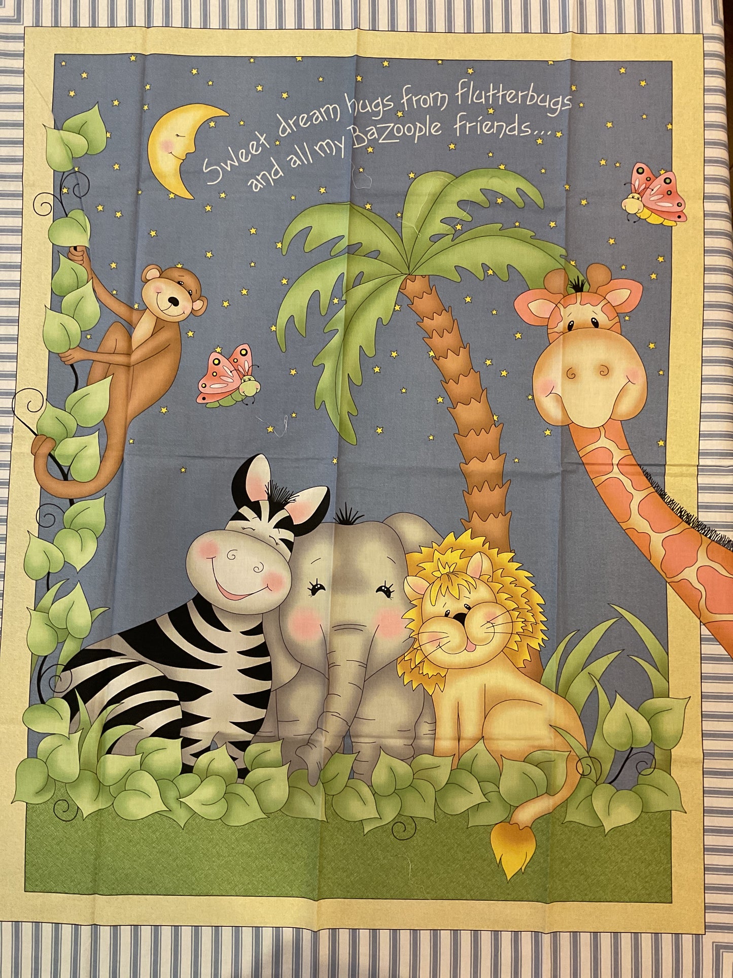 Savana nella notte - Pannello in cotone per bambini