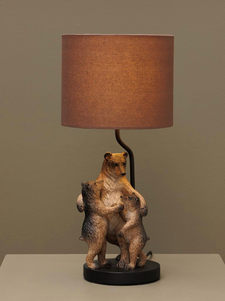 Lampada da tavolo con famiglia orsi