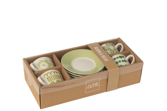 Set 4 tazzine verdi