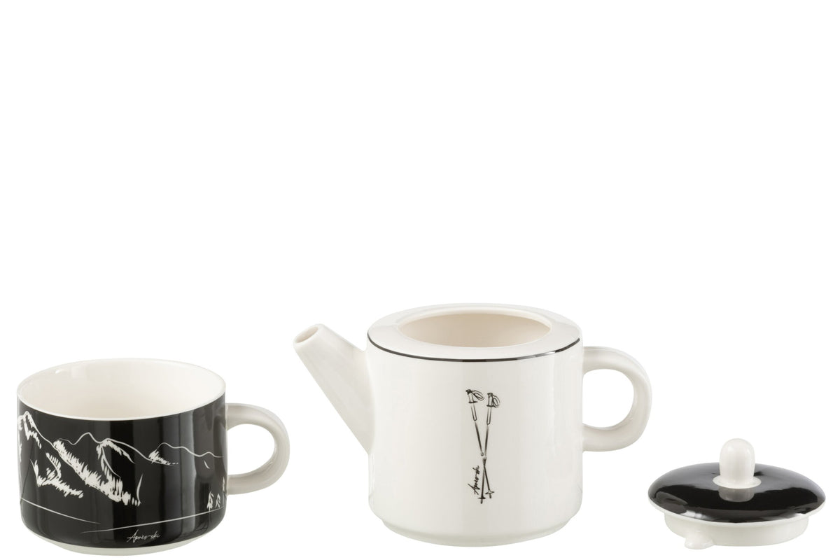 Teiera con tazza sci