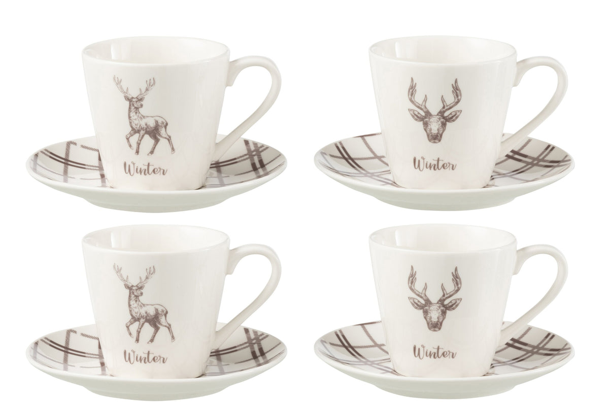 Set 4 tazze renne