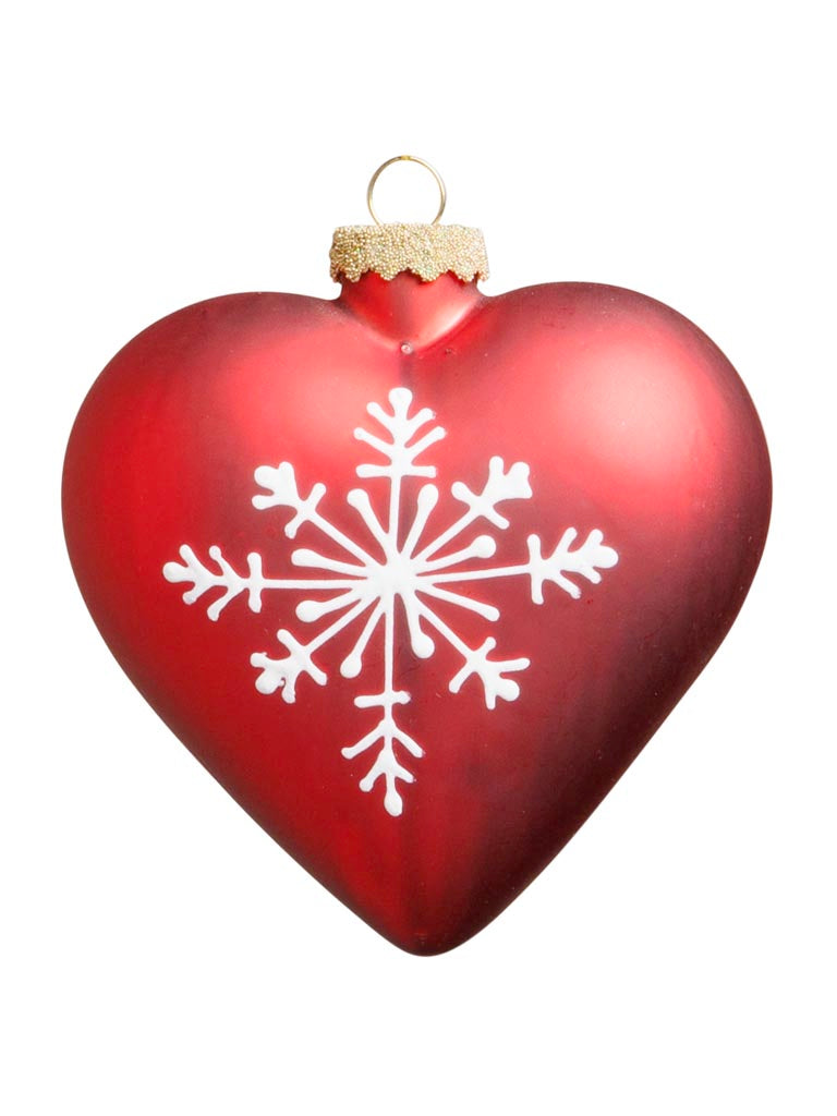 Cuore rosso fiocco di neve