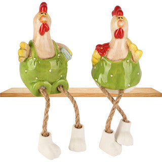 Gallo con zampe pendenti verde