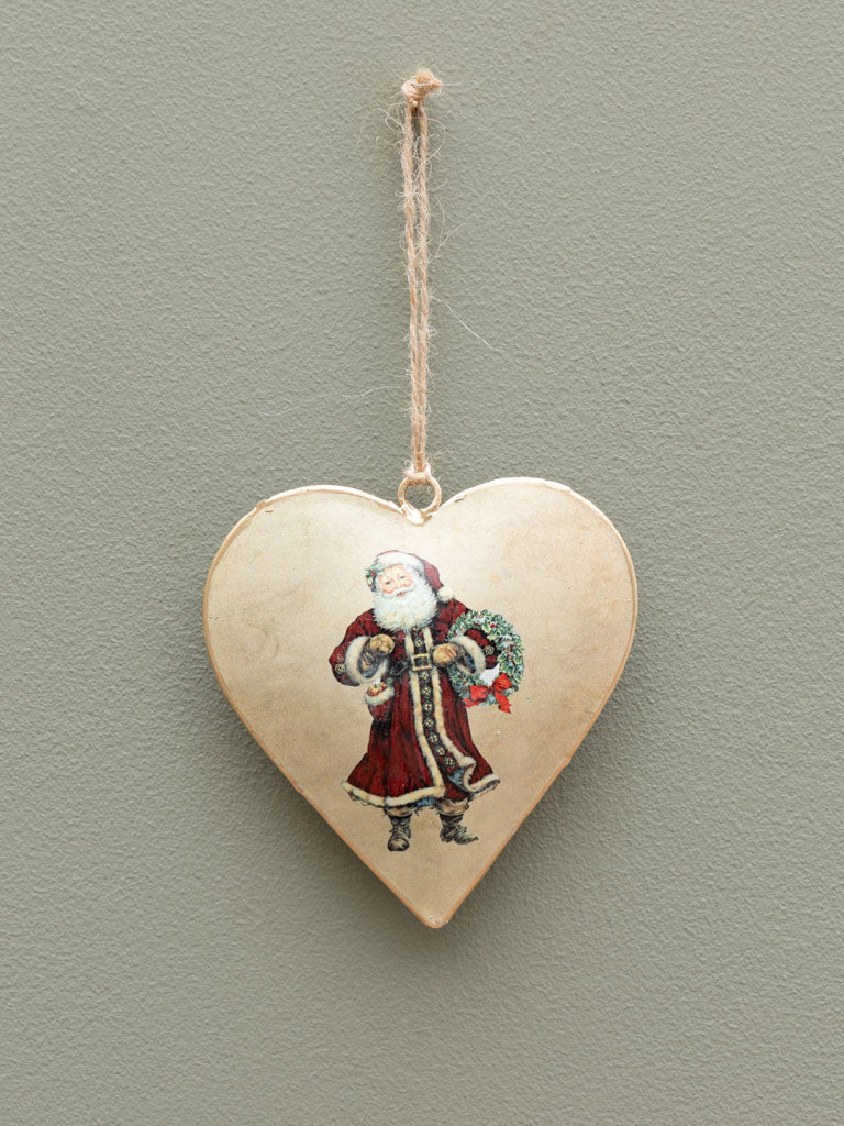 Cuore Babbo Natale da appendere