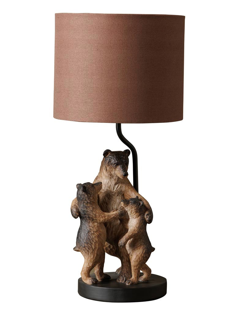 Lampada da tavolo con famiglia orsi