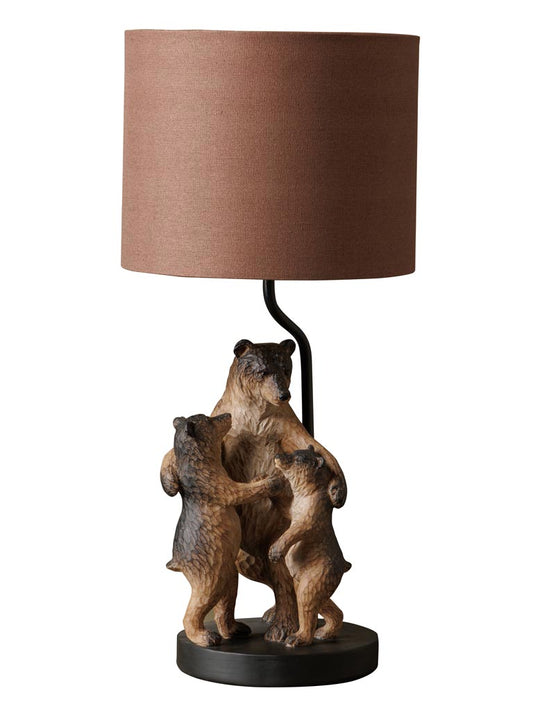 Lampada da tavolo con famiglia orsi