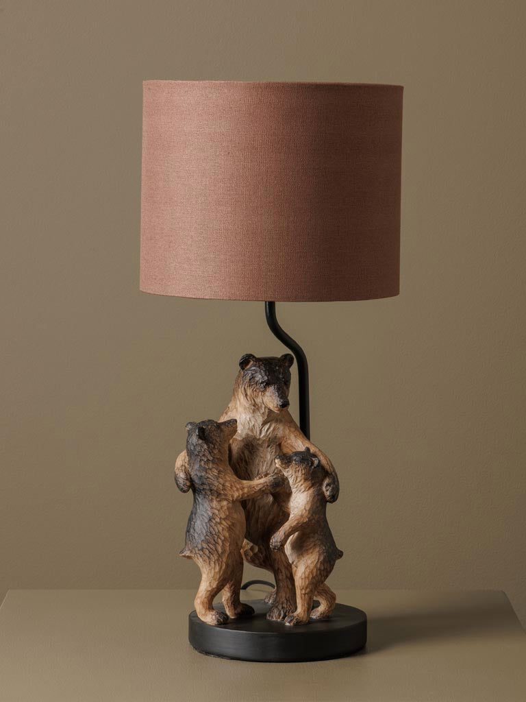 Lampada da tavolo con famiglia orsi