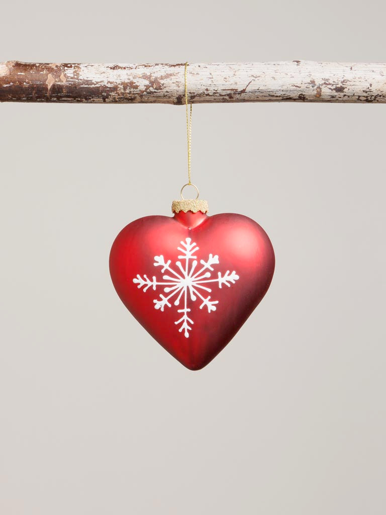 Cuore rosso fiocco di neve