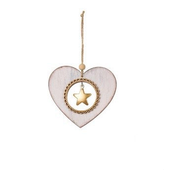 Darling - Decorazione cuore/stella legno