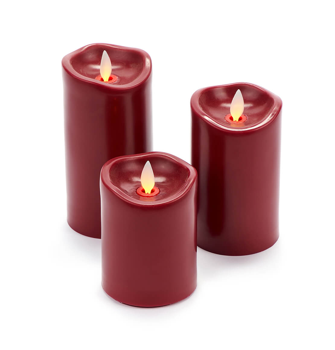 Set 3 candele rosse