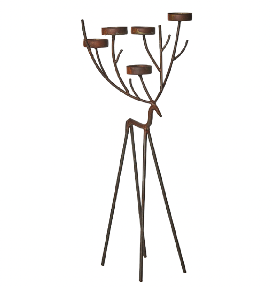 Portacandele renna stilizzata