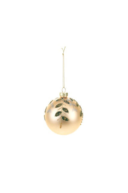 Pallina di Natale foglie verdi